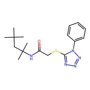 2-(1-phenyltetrazol-5-yl)sulfanyl-N-(2,4,4-trimethylpentan-2-yl)acetamide structure