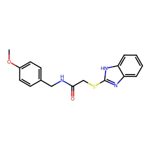 2-(1H-benzimidazol-2-ylsulfanyl)-N-[(4-methoxyphenyl)methyl]acetamide structure