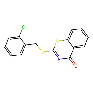 2-[(2-Chlorophenyl)methylsulfanyl]-1,3-benzothiazin-4-one structure