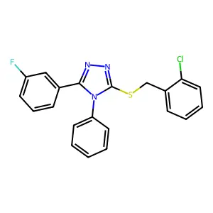 3-[(2-Chlorophenyl)methylsulfanyl]-5-(3-fluorophenyl)-4-phenyl-1,2,4-triazole structure