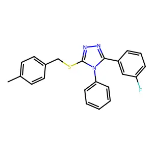 3-(3-Fluorophenyl)-5-[(4-methylphenyl)methylsulfanyl]-4-phenyl-1,2,4-triazole structure