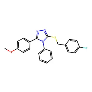 3-[(4-Fluorophenyl)methylsulfanyl]-5-(4-methoxyphenyl)-4-phenyl-1,2,4-triazole structure