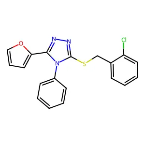 3-[(2-Chlorophenyl)methylsulfanyl]-5-(furan-2-yl)-4-phenyl-1,2,4-triazole structure