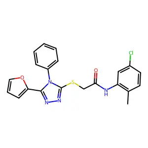 N-(5-chloro-2-methylphenyl)-2-[[5-(furan-2-yl)-4-phenyl-1,2,4-triazol-3-yl]sulfanyl]acetamide structure