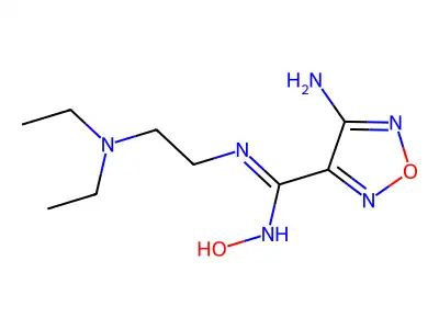 (2-{[(4-amino(1,2,5-oxadiazol-3-yl))(hydroxyimino)methyl]amino}ethyl)diethylam ine structure