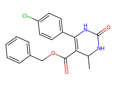 Phenylmethyl 6-(4-chlorophenyl)-1,2,3,4-tetrahydro-4-methyl-2-oxo-5-pyrimidinecarboxylate structure