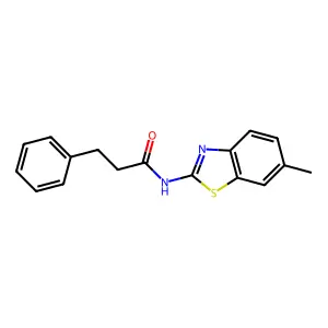 N-(6-methyl-1,3-benzothiazol-2-yl)-3-phenylpropanamide structure