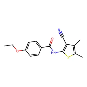 N-(3-cyano-4,5-dimethylthiophen-2-yl)-4-ethoxybenzamide structure