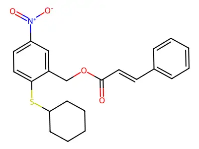 (2-Cyclohexylsulfanyl-5-nitrophenyl)methyl 3-phenylprop-2-enoate structure
