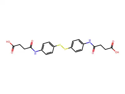 4-[4-({4-[(4-hydroxy-4-oxobutanoyl)amino]phenyl}disulfanyl)anilino]-4-oxobutanoic acid structure