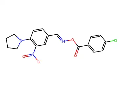 [(3-Nitro-4-pyrrolidin-1-ylphenyl)methylideneamino] 4-chlorobenzoate structure