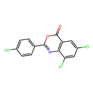 6,8-dichloro-2-(4-chlorophenyl)-4H-3,1-benzoxazin-4-one structure