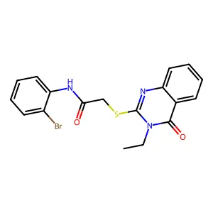 N-(2-bromophenyl)-2-[(3-ethyl-4-oxo-3,4-dihydroquinazolin-2-yl)sulfanyl]acetamide structure