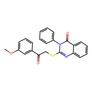 2-{[2-(3-methoxyphenyl)-2-oxoethyl]sulfanyl}-3-phenyl-3,4-dihydroquinazolin-4-one structure