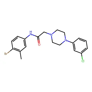 N-(4-bromo-3-methylphenyl)-2-[4-(3-chlorophenyl)piperazin-1-yl]acetamide structure
