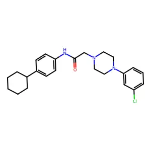 2-[4-(3-chlorophenyl)piperazin-1-yl]-N-(4-cyclohexylphenyl)acetamide structure