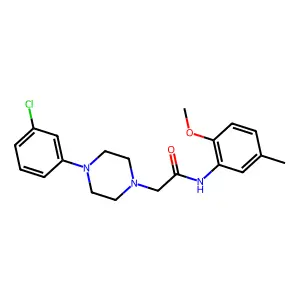 2-[4-(3-chlorophenyl)piperazin-1-yl]-N-(2-methoxy-5-methylphenyl)acetamide structure