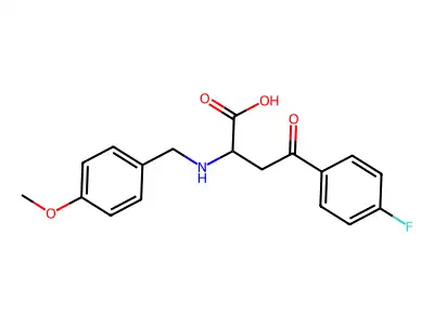 4-(4-Fluorophenyl)-2-{[(4-methoxyphenyl)methyl]amino}-4-oxobutanoic acid structure