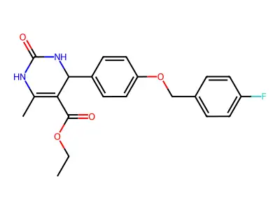 ethyl 4-{4-[(4-fluorobenzyl)oxy]phenyl}-6-methyl-2-oxo-1,2,3,4-tetrahydro-5-pyrimidinecarboxylate structure