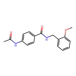 4-acetamido-N-[(2-methoxyphenyl)methyl]benzamide structure