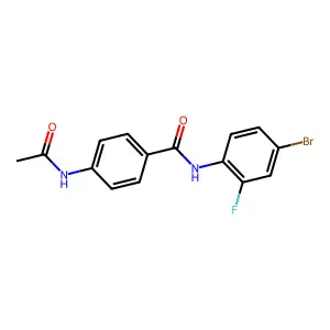 4-acetamido-N-(4-bromo-2-fluorophenyl)benzamide structure