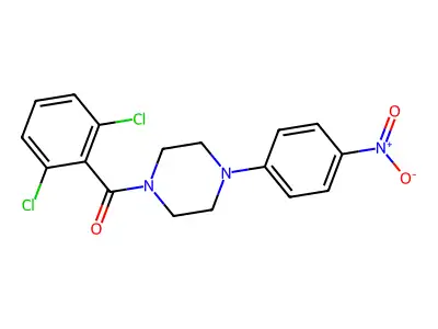 (2,6-Dichlorophenyl)-[4-(4-nitrophenyl)piperazin-1-yl]methanone structure