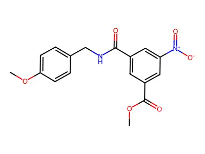 Methyl 3-((4-methoxybenzyl)carbamoyl)-5-nitrobenzoate structure
