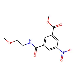 Methyl 3-((2-methoxyethyl)carbamoyl)-5-nitrobenzoate structure