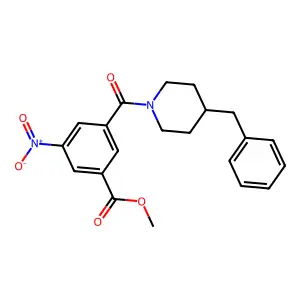 Methyl 3-(4-benzylpiperidine-1-carbonyl)-5-nitrobenzoate structure