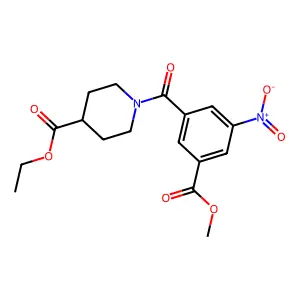 Ethyl 1-[3-nitro-5-(methoxycarbonyl)benzoyl]piperidine-4-carboxylate structure