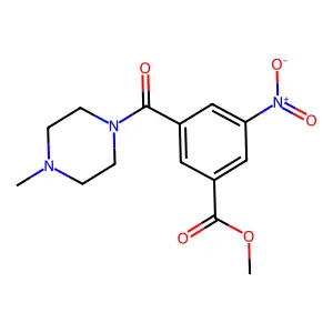 Methyl 3-(4-methylpiperazine-1-carbonyl)-5-nitrobenzoate structure