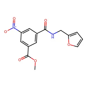 Methyl 3-[(furan-2-ylmethyl)carbamoyl]-5-nitrobenzoate structure
