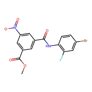 Methyl 3-[(4-bromo-2-fluorophenyl)carbamoyl]-5-nitrobenzoate structure