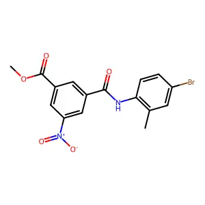 Methyl 3-[(4-bromo-2-methylanilino)carbonyl]-5-nitrobenzoate structure