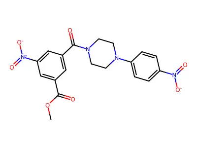 Methyl 3-nitro-5-[4-(4-nitrophenyl)piperazine-1-carbonyl]benzoate structure