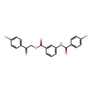 2-(4-Chlorophenyl)-2-oxoethyl 3-[(4-bromobenzoyl)amino]benzoate structure