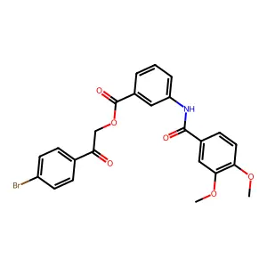 2-(4-Bromophenyl)-2-oxoethyl 3-[(3,4-dimethoxybenzoyl)amino]benzoate structure