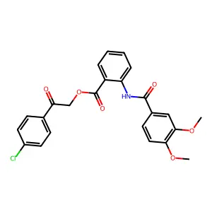 2-(4-Chlorophenyl)-2-oxoethyl 2-[(3,4-dimethoxybenzoyl)amino]benzoate structure