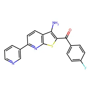 [3-Amino-6-(3-pyridinyl)thieno[2,3-b]pyridin-2-yl](4-fluorophenyl)methanone structure