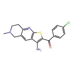 (3-amino-6-methyl-5,6,7,8-tetrahydrothieno[2,3-b][1,6]naphthyridin-2-yl)(4-chlorophenyl)methanone structure