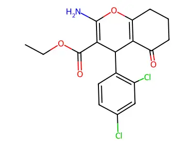 ethyl 2-amino-4-(2,4-dichlorophenyl)-5-oxo-5,6,7,8-tetrahydro-4H-chromene-3-carboxylate structure
