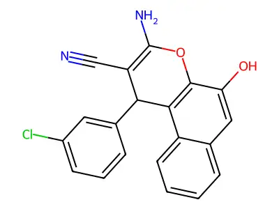 3-amino-1-(3-chlorophenyl)-5-hydroxy-1H-benzo[f]chromene-2-carbonitrile structure