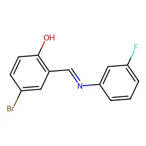 4-bromo-2-{(E)-[(3-fluorophenyl)imino]methyl}phenol structure