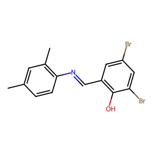 Phenol, 2,4-dibromo-6-[[(2,4-dimethylphenyl)imino]methyl]- structure