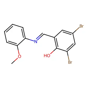 2,4-Dibromo-6-{[(2-methoxyphenyl)imino]methyl}benzenol structure