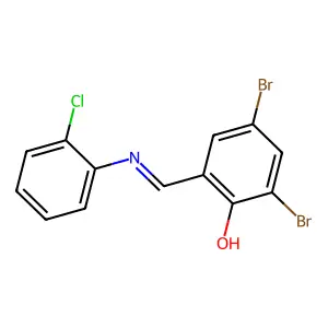 2,4-Dibromo-6-{[(2-chlorophenyl)imino]methyl}benzenol structure