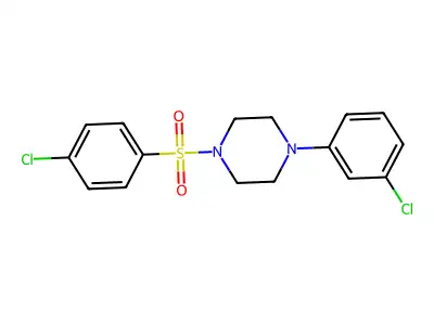 Piperazine, 1-(3-chlorophenyl)-4-[(4-chlorophenyl)sulfonyl]- structure