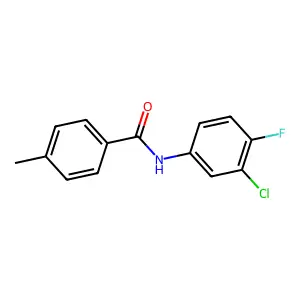 N-(3-chloro-4-fluorophenyl)-4-methylbenzamide structure