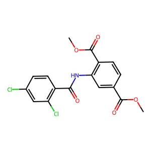 Dimethyl 2-{[(2,4-dichlorophenyl)carbonyl]amino}benzene-1,4-dicarboxylate structure