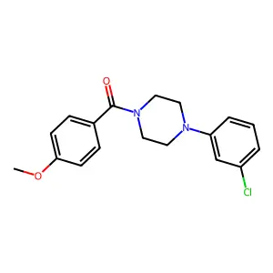 Methanone, (4-(3-chlorophenyl)-1-piperazinyl)(4-methoxyphenyl)- structure